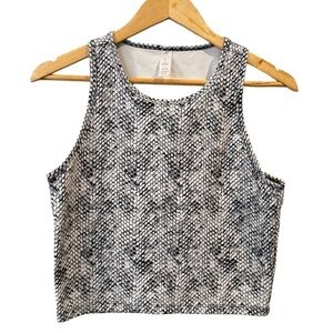 Balance Collection Black and White snakeprint Cropped Tank Womens Large